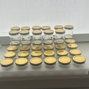 Glass Jars with Gold Lids - Set of 30